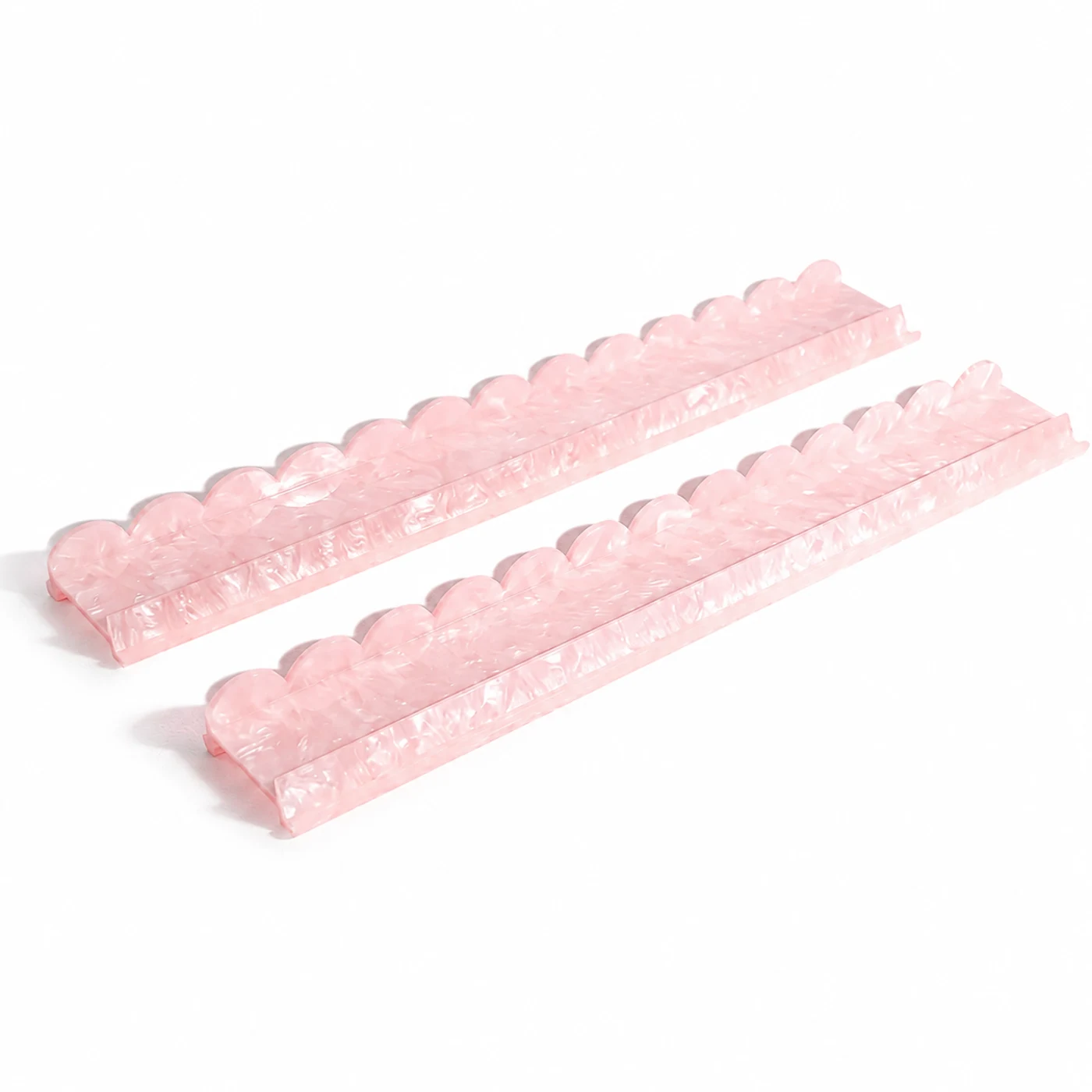 The Rose Quartz Racks, Set of 4, four rose quartz pink acrylic mahjong racks with a pearl finish